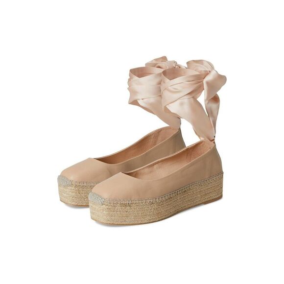 New Women's Free People Starboard Ankle Wrap Espadrilles Size 39 US 9 Light Tan - Picture 1 of 6